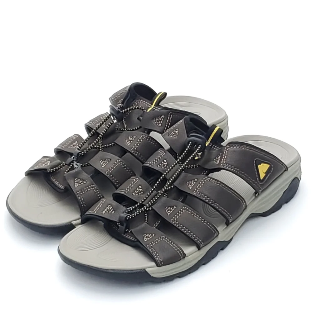 NEW Ozark Mens Trail Fisherman Slide Slip On Sandals Gray/Brown Summer Size 11